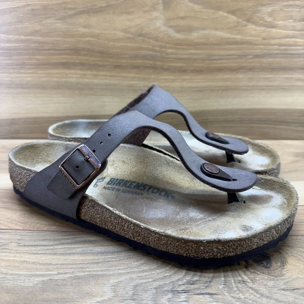 Birkenstock Gizeh Sandals Womens 7 W EU 38 Brown Birko Thong Travel Vacation